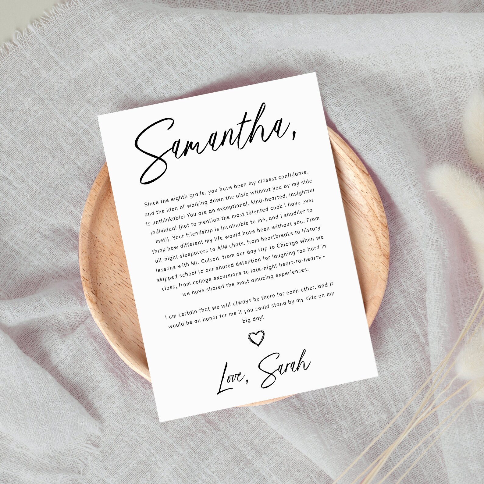 Photo Bridesmaid Proposal Card Template Printable Bridesmaid - Etsy