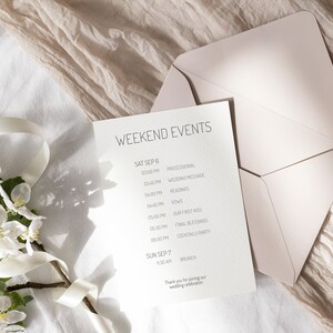 Printable Wedding Timeline Card, Timeline Card, Timeline Itinerary ...
