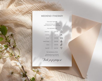 Printable Wedding Day Timeline, Program Timeline, Service Timeline, Timeline Minimalist, Printable Minimalist Order Of Service, Timeline