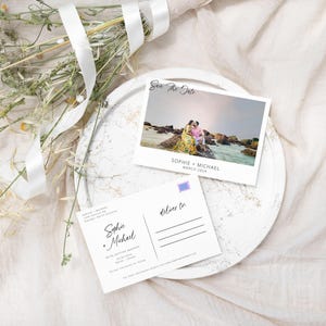 Photo Save The Date Postcard Template, Save The Date Card, Modern Save The Date, Editable Save Date, Printable Save Date, Minimal Save Date
