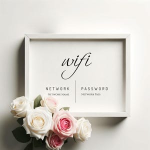 Editable & Printable Wifi Guest Signs, Wifi Password Template, Wedding Wifi Sign, Printable Wifi Sign, Wifi Password Sign Printable
