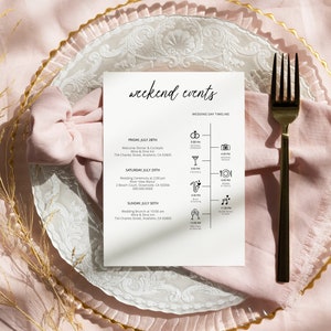 Wedding Timeline Program Template, Wedding Day Timeline, Wedding Order Of Day, Wedding Events Timeline, Wedding Timeline Card, Wedding Card