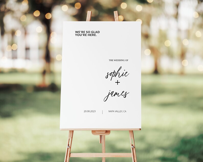 Minimalist Wedding Welcome Sign, Wedding Welcome Sign, Welcome To Our Wedding Sign, Welcome Sign Template, Printable Welcome Sign