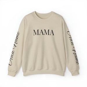 Mama Crewneck Sweatshirt with Personalized Sleeve