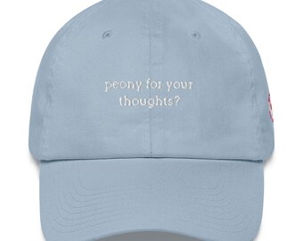 peonía para tus pensamientos Sombrero de papá / sombrero de flores / sombrero de primavera / sombrero de jardinería / sombrero con flores / sombrero de peonía