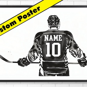 Personalized Hockey Poster | Custom Name I Digital Download | Personalized Gifts | PNG File I Gifts for Boys | Hockey Wall Art | Hockey Gift