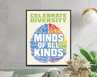 Neurodiversiteit Wall Art, Speciaal Onderwijs, Neurodivergent Art, Therapie Office Decor, Gift, Neurodiversity Print Printable Wall Art