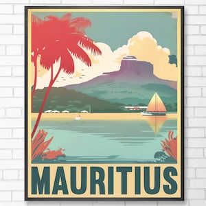 Mauritius Travel Print | Mauritius Wall Art | Mauritius Travel Poster | Digital Download | Mauritius Travel Poster