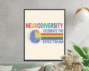 Neurodiversiteit Wall Art, Speciaal Onderwijs, Neurodivergent Art, Therapie Office Decor, Gift, Neurodiversity Print Printable Wall Art