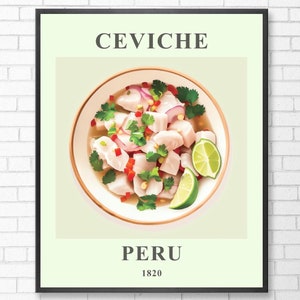 Ceviche Poster I Peru Poster | Peru Kunst | Inka Kola Poster | Essen Druck | Vintage Essen Druck | Lateinisches Dekor | Digitaler Download