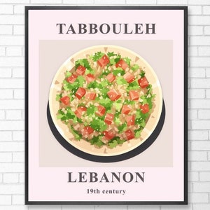 Tabbouleh print I Lebanese Food Poster | Middle East | Instant Download | Lebanese Art Print | Beirut Print I Digital Download