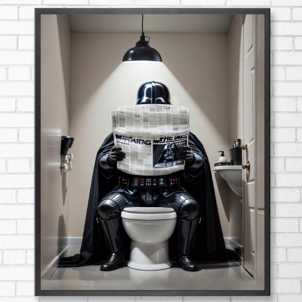 Darth Vader Bathroom I Download digitale I Divertente decorazione della parete del bagno / Arte della parete / Divertente poster della toilette / Decorazione della parete della toilette