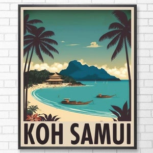 Koh Samui Thailand, Thailand Poster, Koh Samui Poster, Thailand Wall Art, Koh Samui Wall Art, Koh Samui Beach, Digital Download,