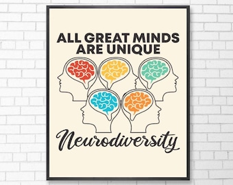 Neurodiversiteit Wall Art, Speciaal Onderwijs, Neurodivergent Art, Therapie Office Decor, Gift, Neurodiversity Print Printable Wall Art