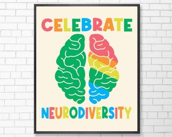 Neurodiversiteit Wall Art, Speciaal Onderwijs, Neurodivergent Art, Therapie Office Decor, Gift, Neurodiversity Print Printable Wall Art