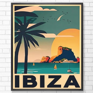 Impresión de viaje de Ibiza / Impresión de póster de Ibiza / Arte de pared digital / Decoración de pared de Ibiza / Descarga digital / Arte de pared de Ibiza / Arte imprimible