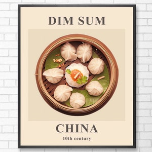 Dim Sum Poster | Food Print | Kitchen Decor | Printable Wall Art | Digital Download | Exhibition Poster | China Food Art | Chef Print