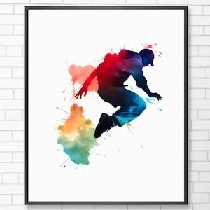 Parkour Gift | Parkour Watercolor | Digital Download | Parkour Art | Parkour Print | Parkour Runner| Watercolor