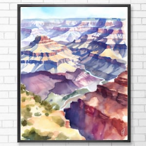 National Park Poster | Grand Canyon Watercolor | Grand Canyon National Park Print | National Park Art | Grand Canyon Art | Digital Download
