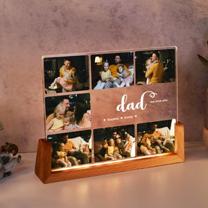 Personalized Photo Collage, Dad Photo Gift, Customized Frame & Photo, Fathers Day Photo Collage, Father's Day Gift, Dad Birthday Gift