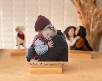 Dad Photo Statuette, Custom Picture Statuette, Acrylic Photo Cutouts, Photo Christmas Gifts, Anniversary Gift for Him Her, Boyfriend Gift