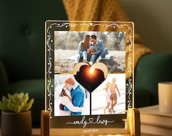Personalized Photo Night Light Plaque,Couple Photo Lamp,Anniversary Gift,Custom Led Night Light,Valentines Gift for Her Him Family Friends