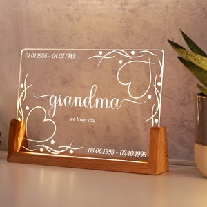 Custom Grandma Gift - Gift for Nanny - Gift for Grandma - Personalized Night Light for Nana - Mother&#39;s Day Gift for Nana - Nana Gift