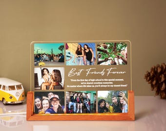 Personalisierte Foto-Plakette - Benutzerdefinierte Foto-Druck - Geschenk für Freunde - Jahrestagsgeschenk für Freunde - Geburtstagsgeschenk für Sie Ihn - Abschlussgeschenk für Freunde