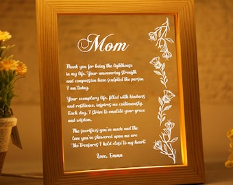 Individueller handgeschriebener Brief für Mama, Mama Geschenkideen, personalisierter Rahmen, Mama Geburtstagsgeschenk, Wohnkultur, personalisiertes Gedicht für Mama