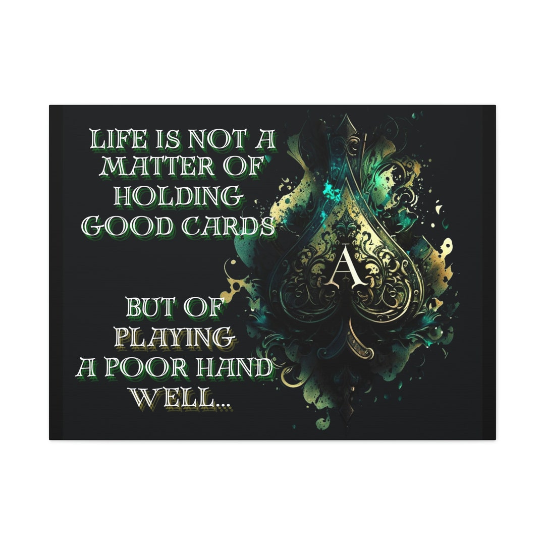 Ace of Spades Inspirational Quote Highquality Canvas Home Etsy