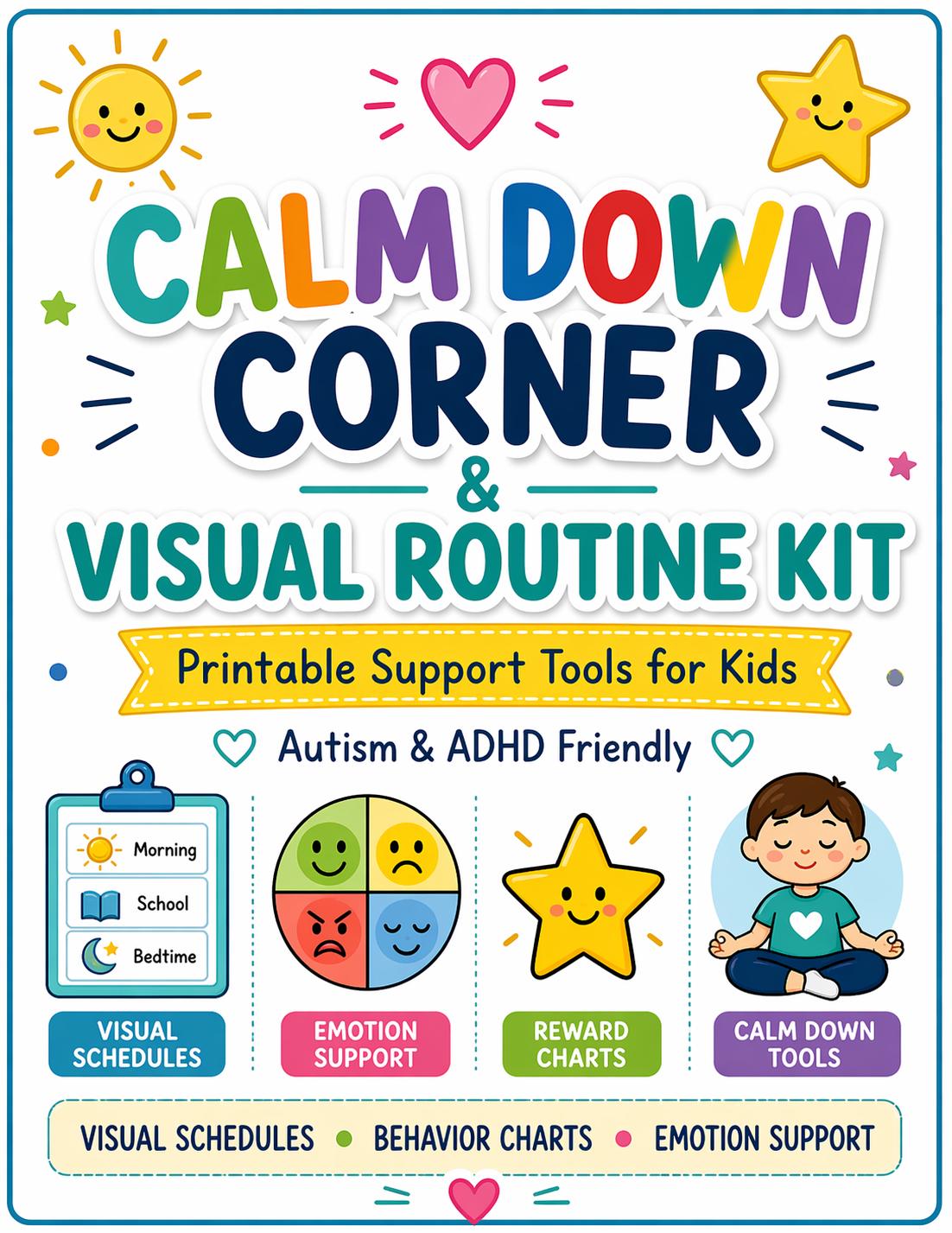 Kids Visual Routine Chart Kit | Autism, ADHD Behavior Tools (digital ...