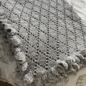 Handcrafted Crochet Velvet Afghan Blanket Ready or Made-to-Order