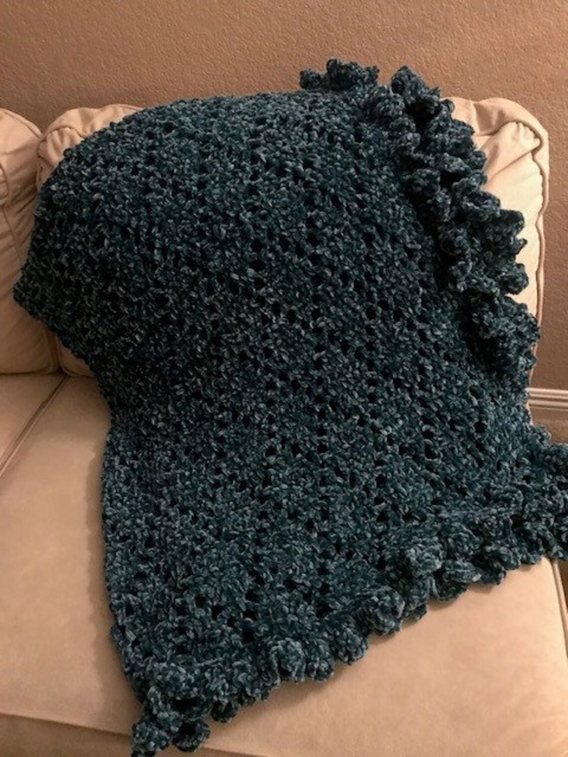 Handcrafted Crochet Velvet Afghan Blanket Ready or Madetoorder Etsy