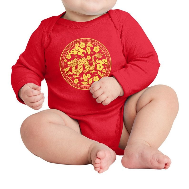 Chinese New Years 2024 Baby Bodysuit, Year of the Dragon Onesie, Lunar