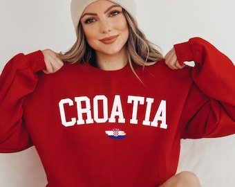 Croatia Sweatshirt: Hrvatska Flag, Football Soccer Gift
