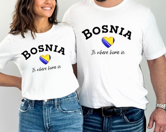 Bosnia Flag Heart T-Shirt: Bosna Souvenir Gift
