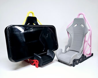 Racing Seat Phone Stand, 3D Printed Desk Accessory