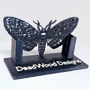 Personalized Business Card Holder, Gothic Card Holder for Desk, Unique Card Display Stand, Moth Desk Accessory Organizer, Office Gift