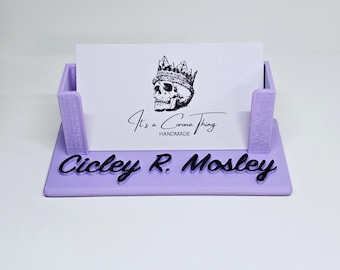 Personalized 3D Printed Business Card Holder, Desk Organizer