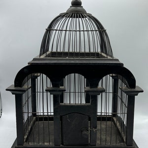 Italian Architectural Designed Wooden Bird Cage Antique