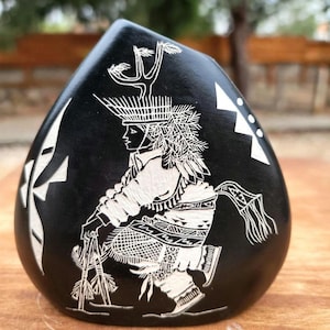 Acoma Pottery Butterfly Maiden Dancer Chino Pot NM Artist Signed Darrell Taliman