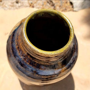 Studio Art Pottery Vase Hand Thrown Drip Glaze Artist Signed - Etsy
