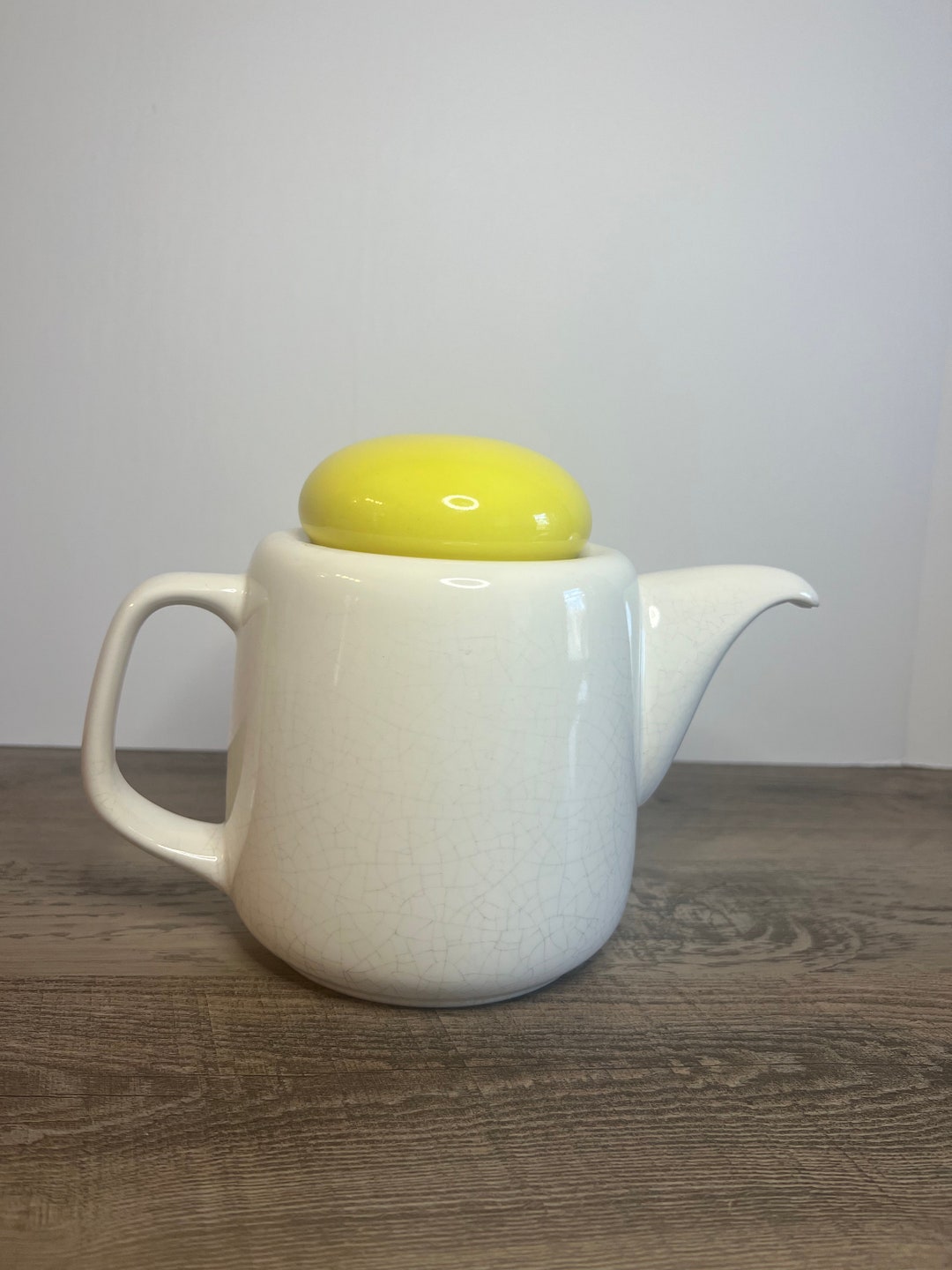 Vintage Dripless Toscany Japan Teapot White W/ Yellow Lid Etsy