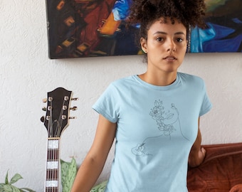 Guitar Girl With Flowers - Unisex Ultra Cotton Tee