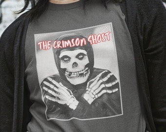 The Crimson Ghost, Classic 1946 Crime, Horror Movie T Shirt - Jersey Short Sleeve Punk Rock Tee