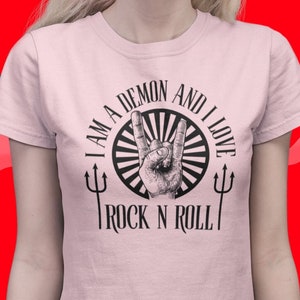 I am a Demon and I Love Rock N Roll T Shirt - Unisex Jersey Short Sleeve Tee