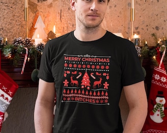 Merry Christmas Bitches - Funny Unisex Jersey Short Sleeve T Shirt