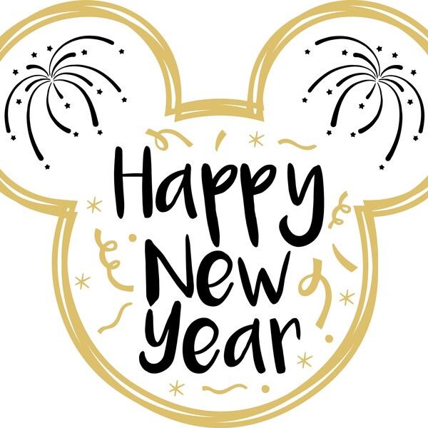 Mickey Mouse Happy New Year - Etsy
