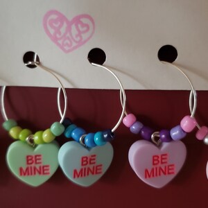 Be Mine Valentine&#39;s wine glass charms