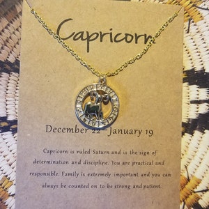 Gold  plated zodiac sign pendant necklace for women men Capricorn constellation horoscope pendant 18 inch
